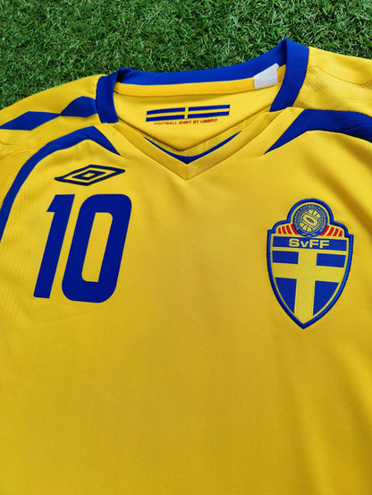 Zlatan Ibrahimović Str. M Sverige Hjemmebanetrøje (Euro 2008)