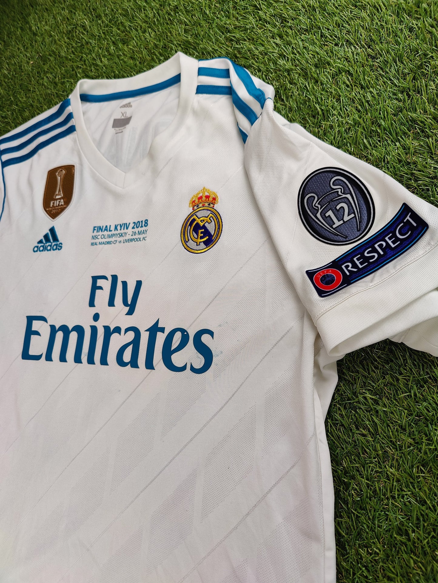 Cristiano Ronaldo Str. XL Real Madrid Hjemmebanetrøje (2017/18) Real Madrid vs Liverpool – 26. maj 2018