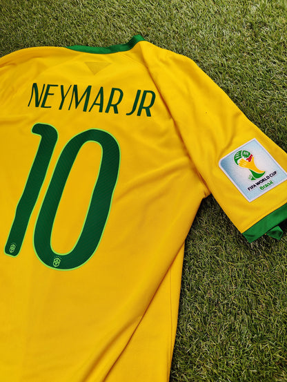 Neymar Jr. Str. L Brasilien Hjemmebanetrøje (VM 2014)