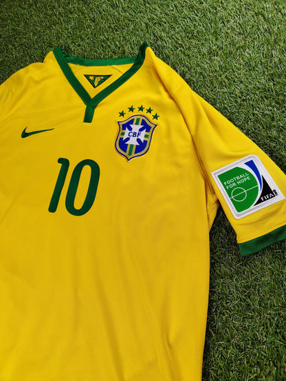 Neymar Jr. Str. L Brasilien Hjemmebanetrøje (VM 2014)