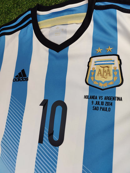 Lionel Messi Str. L Argentina vs Holland – 9. juli 2014 Hjemmebanetrøje (VM 2014)