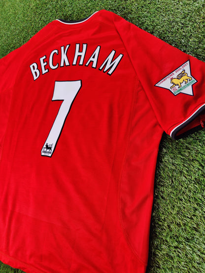 David Beckham Str. XL Manchester United Hjemmebanetrøje (2001/02)