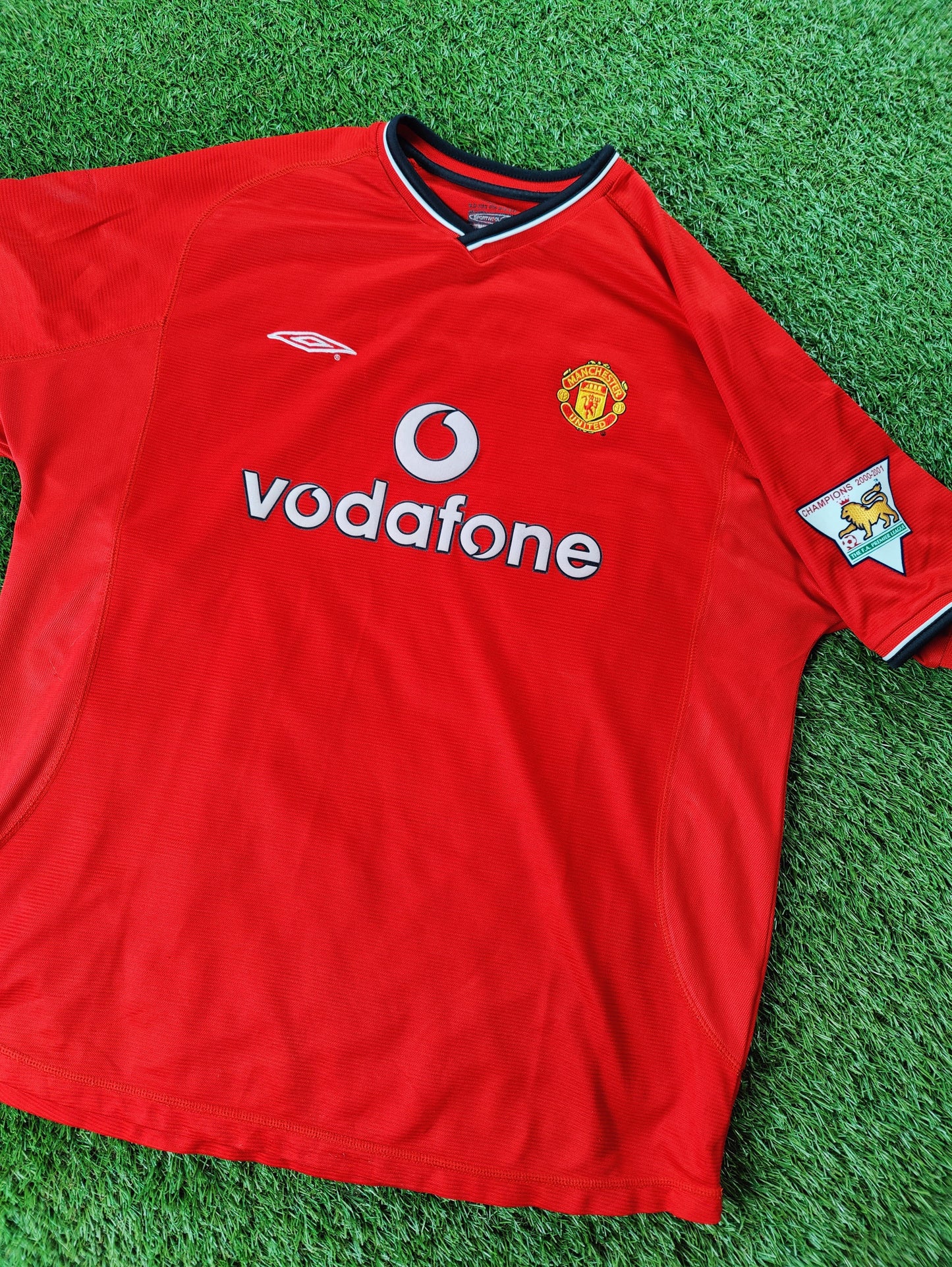 David Beckham Str. XL Manchester United Hjemmebanetrøje (2001/02)