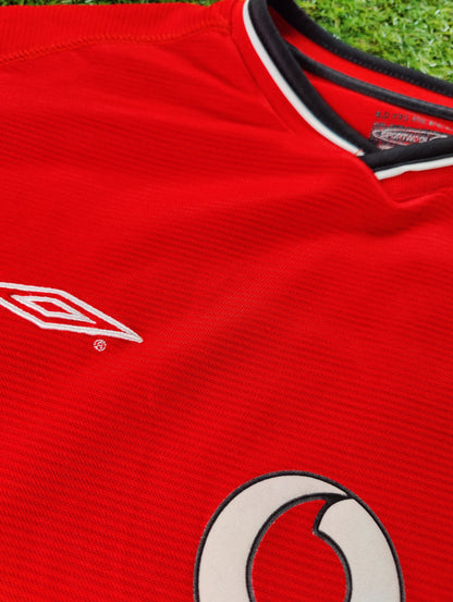 David Beckham Str. XL Manchester United Hjemmebanetrøje (2001/02)