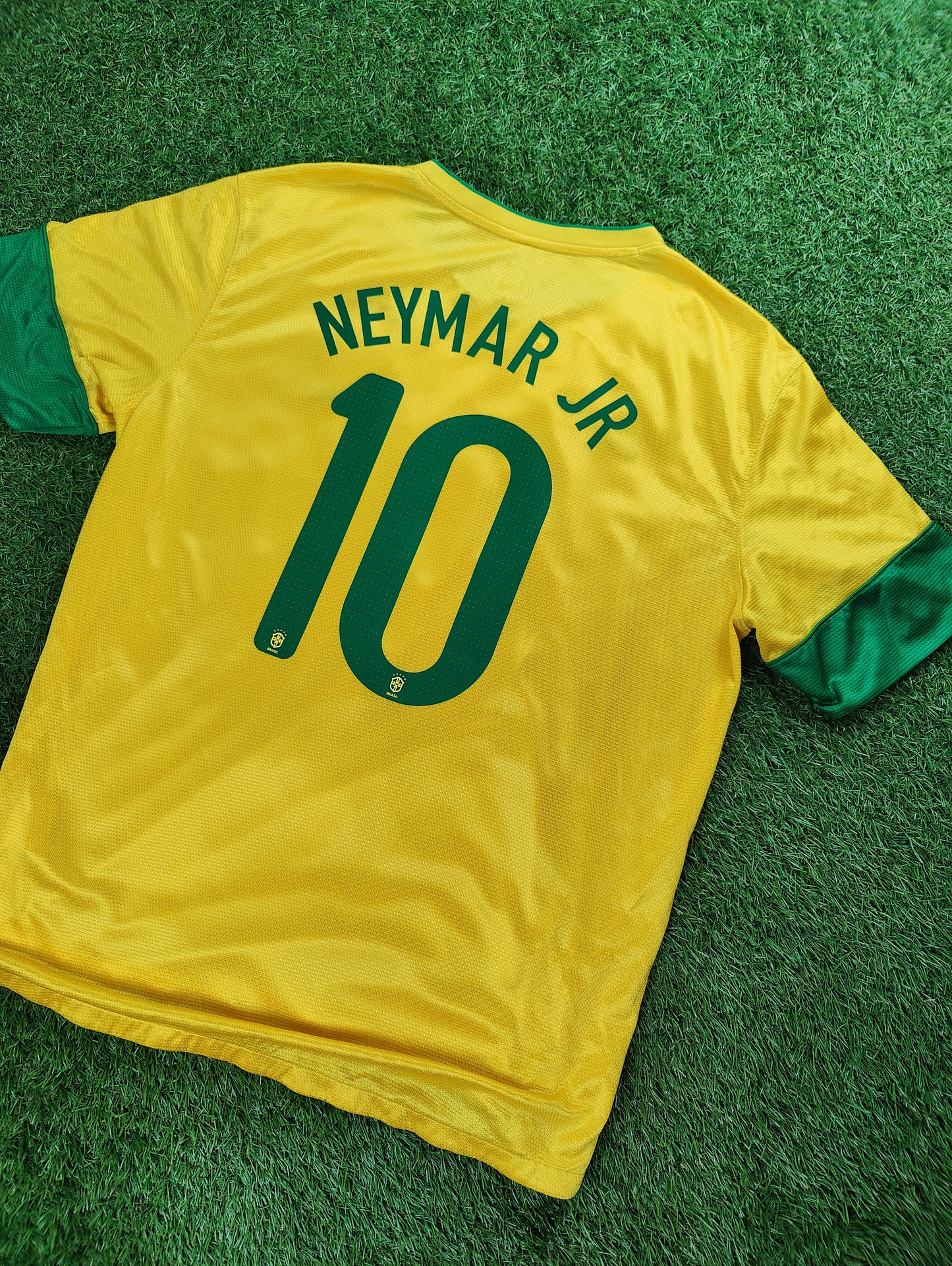 Neymar Jr. Str. XL Brasilien Hjemmebanetrøje (2013)