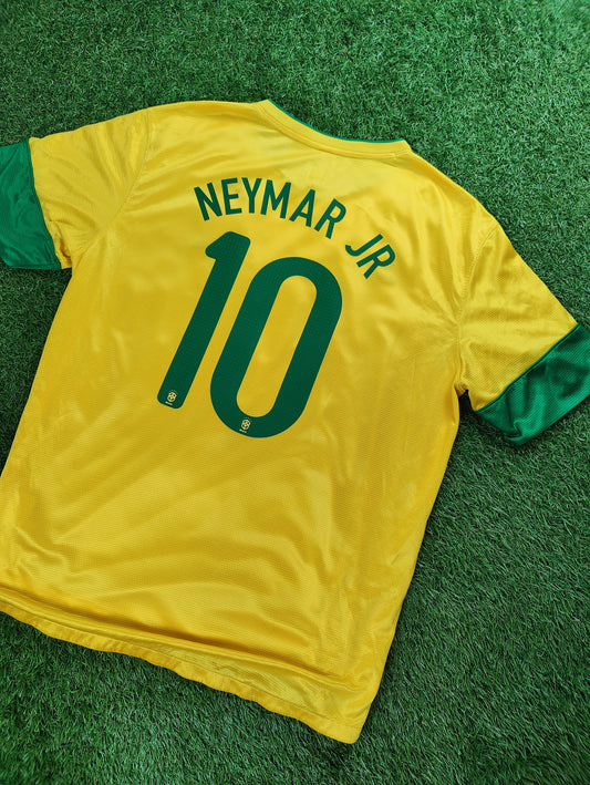 Neymar Jr. Str. XL Brasilien Hjemmebanetrøje (2013)