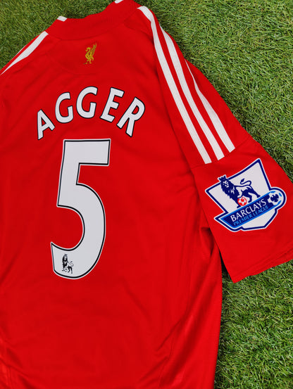 Daniel Agger Str. L Liverpool Hjemmebanetrøje (2008-2010)