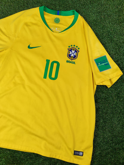 Neymar Str. XL Brasilien Hjemmebanetrøje (2018)
